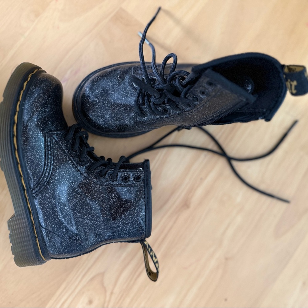 Doc Marten Toddler 1460 Black Glitter Boots